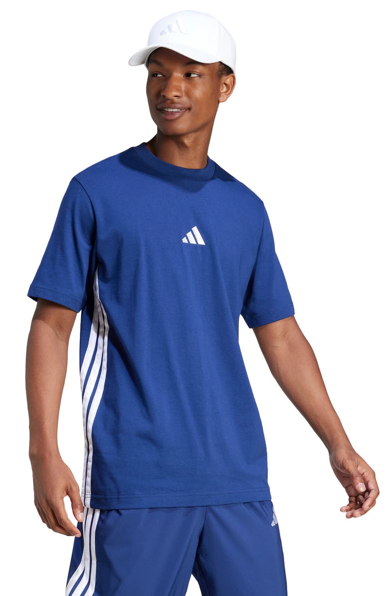 adidas 3-Stripes Cotton T-Shirt, Alternate, color, Dark Blue/ White