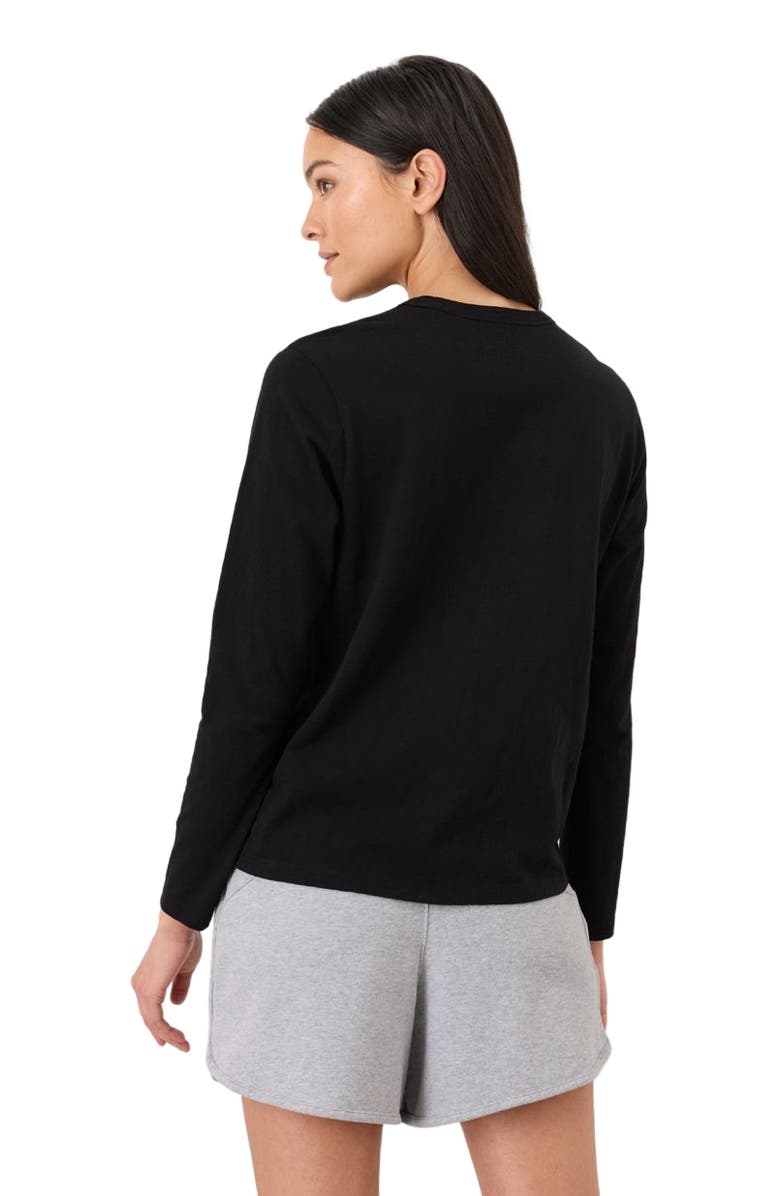 Pact Organic Cotton Soft-Slub Essential Crewneck Long Sleeve Tee, Alternate, color, Black