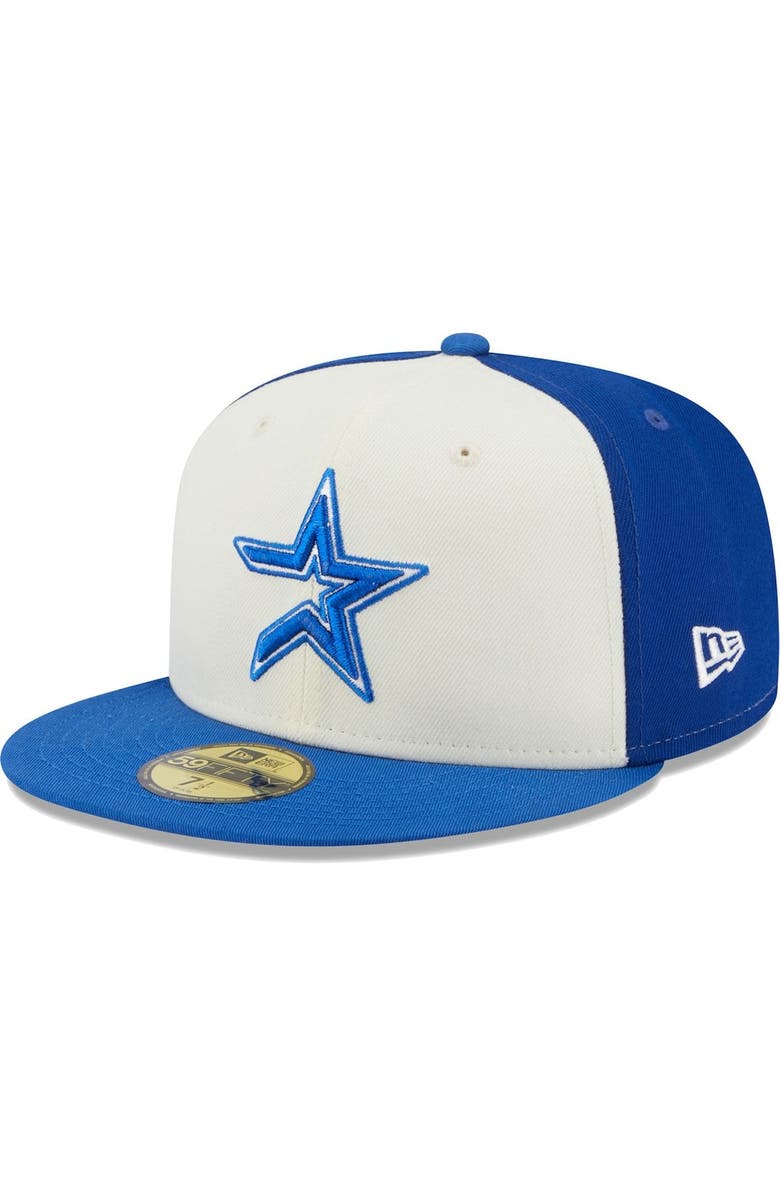 New Era Men's New Era Cream/Royal Houston Astros Chrome Anniversary 59FIFTY Fitted Hat, Alternate, color,
