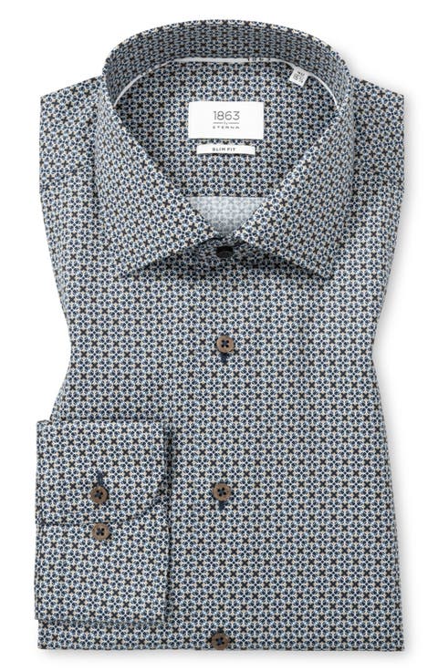 Slim Fit Printed Twill Shirt