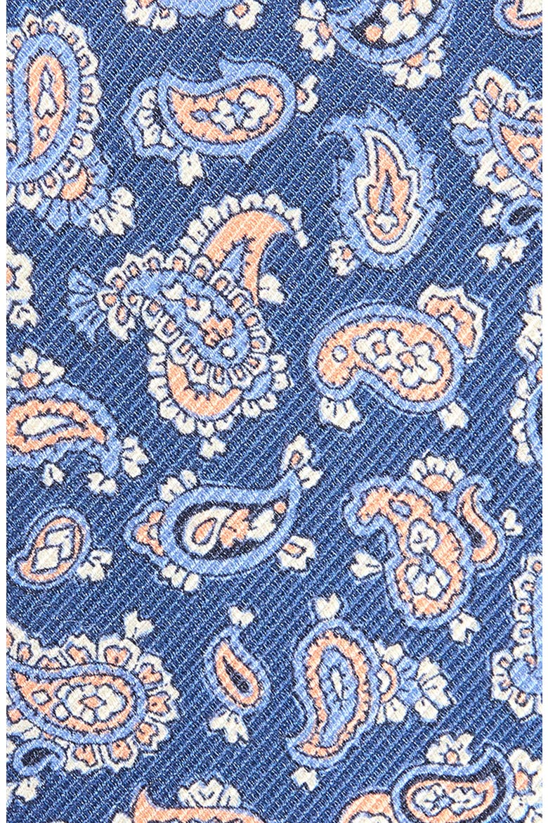 Paisley Print Silk Tie, Alternate, color, NAVY