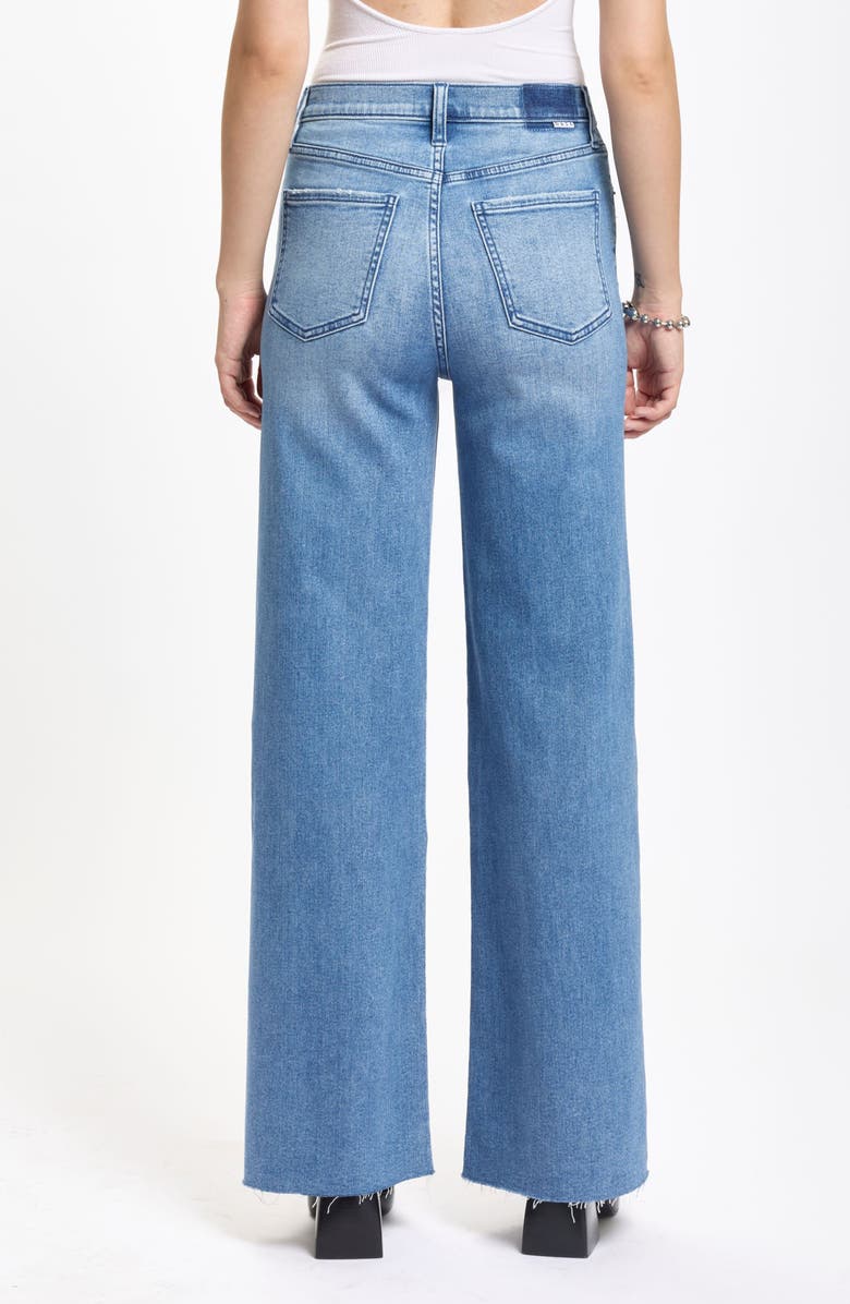 DAZE Far Out High Waist Raw Hem Wide Leg Jeans, Alternate, color, Right On
