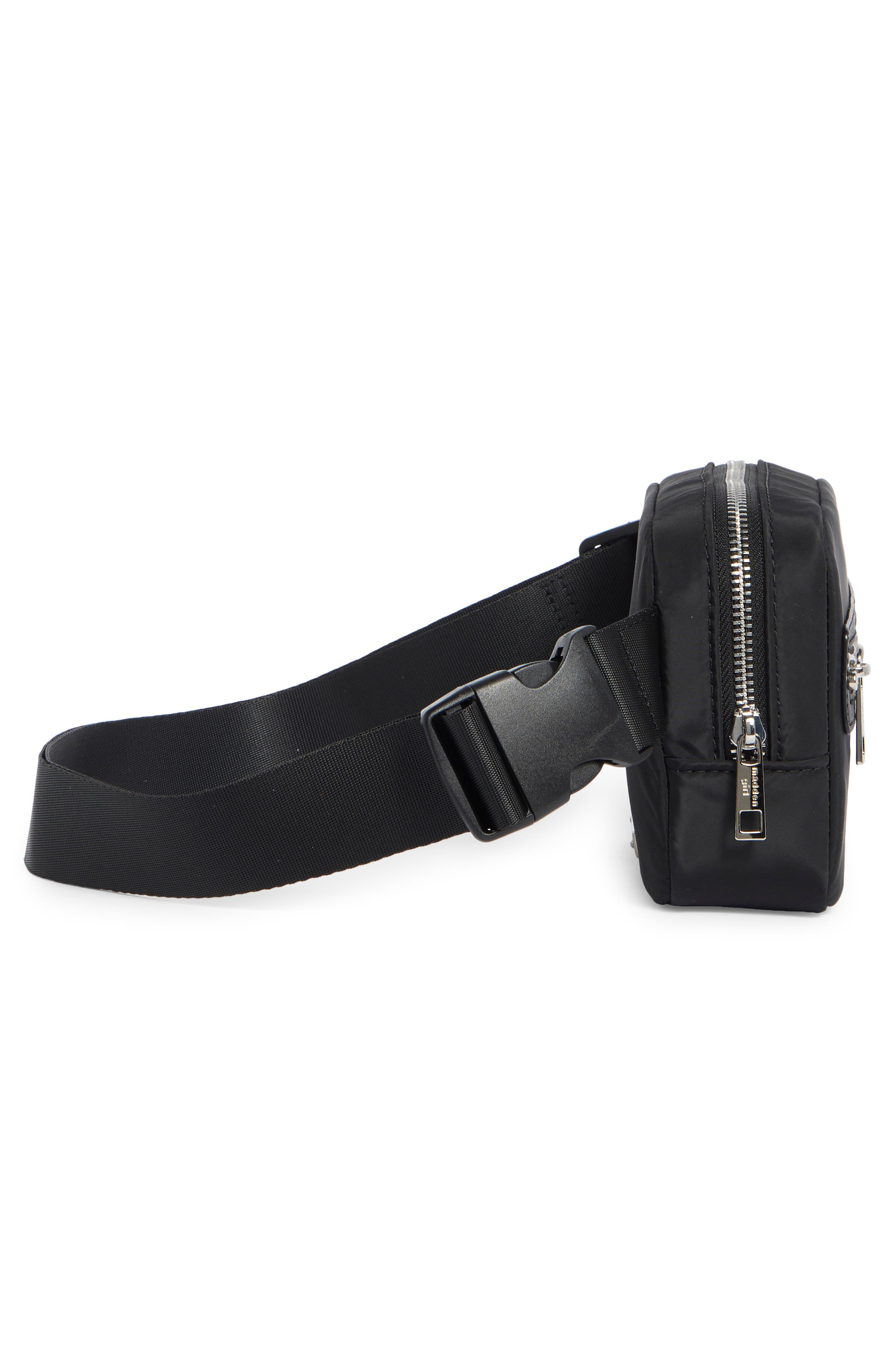 Madden Girl Polyester Belt Bag, Alternate, color, Black