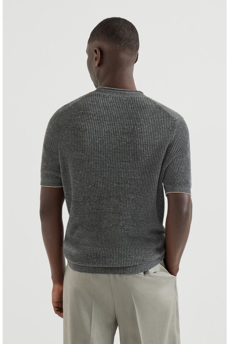 Linen and cotton T-shirt, Alternate, color, Dark Grey