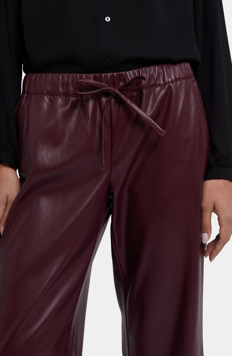 NYDJ Wide Leg Faux Leather Pants, Alternate, color, Tavern