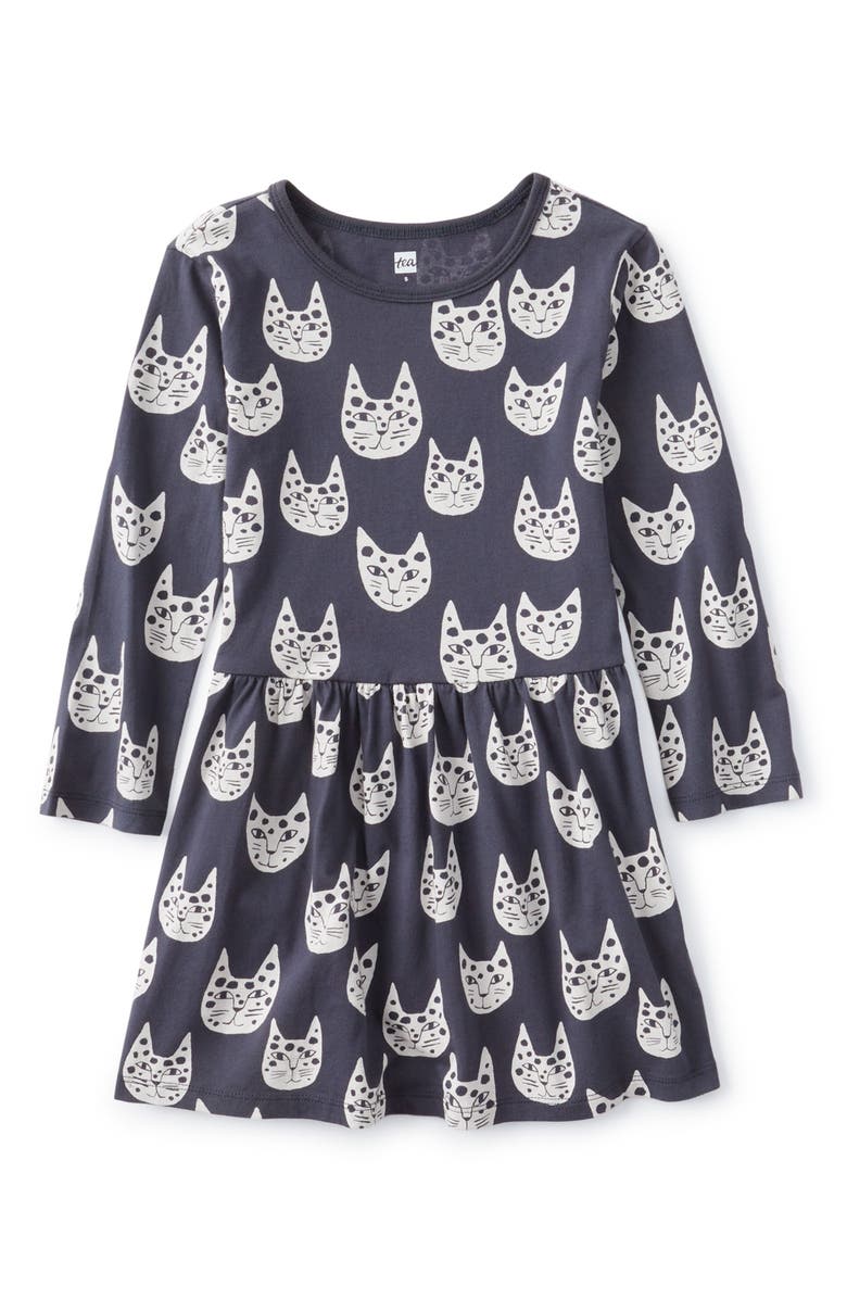 Tea Collection Skirted Staple Dress, Alternate, color, Kool Katts