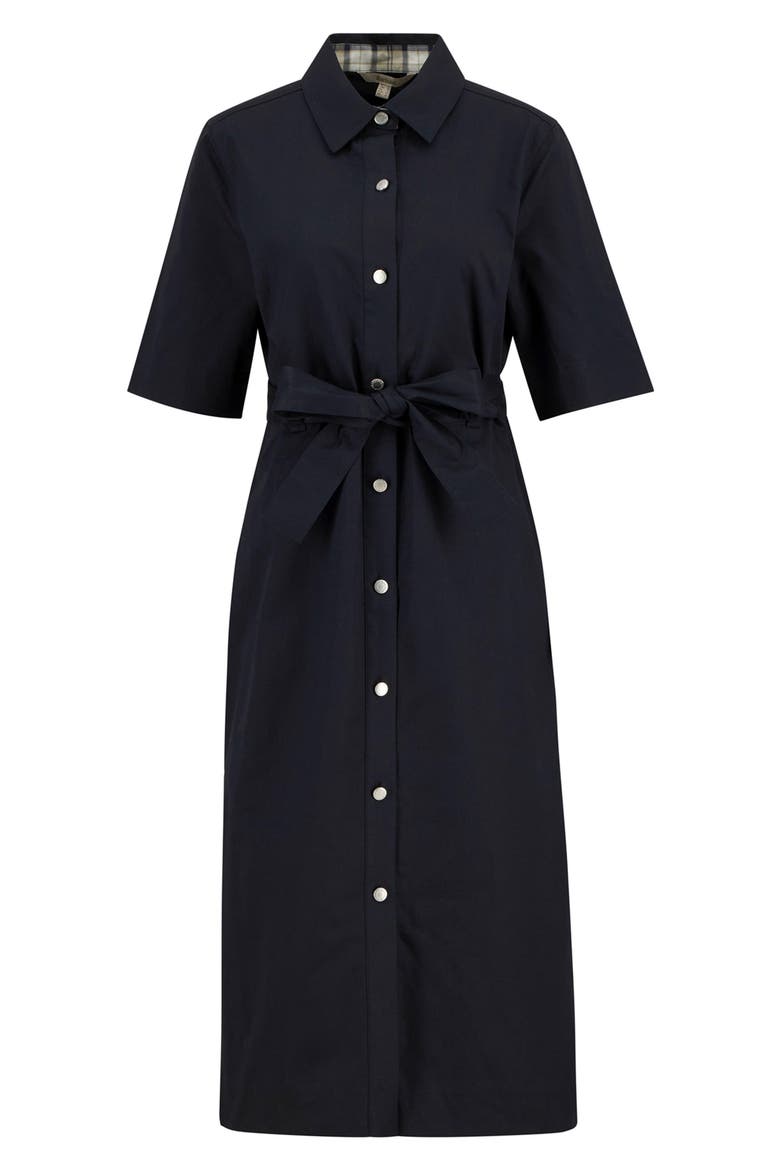 Sloane Tie Waist Midi Shirtdress, Alternate, color, DARK NAVY