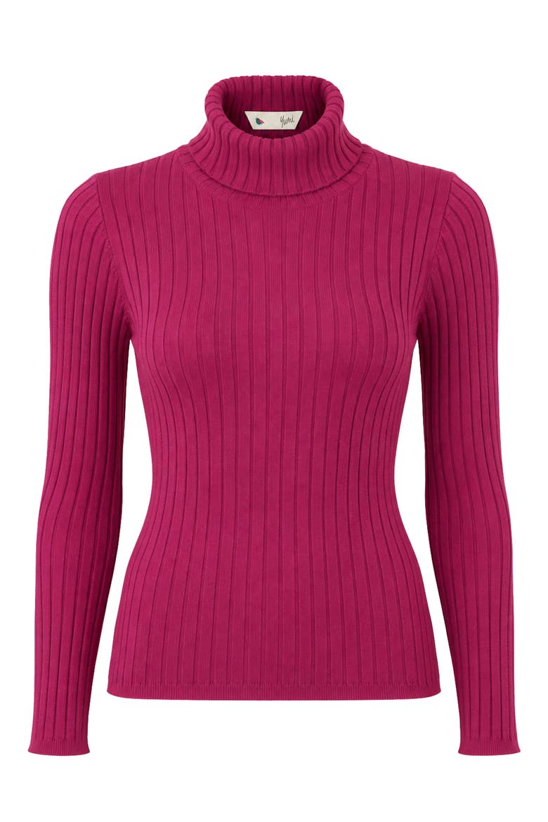 Ribbed Knit Roll Neck Jumper, Alternate, color, Plum