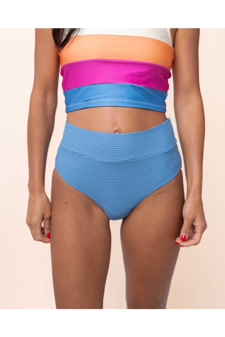 Flat Rib Mid Rise Swim Bottom, Main, color, Monica