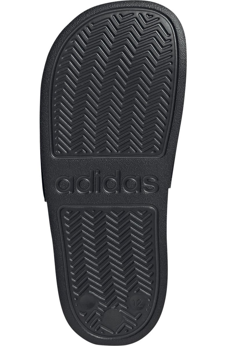 adidas Kids' Adilette Shower Sandal, Alternate, color, Black/ White/ Tent Green