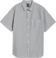 Vans Lawson Stripe Short Sleeve Cotton & Linen Button-Up Shirt