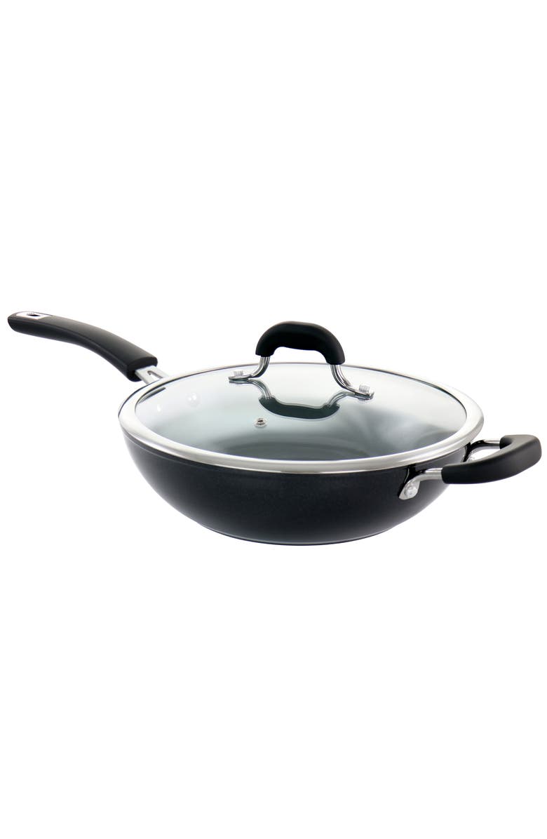 Kenmore Arlington 11 Inch Nonstick Aluminum Wok Diamond, Main, color, Black