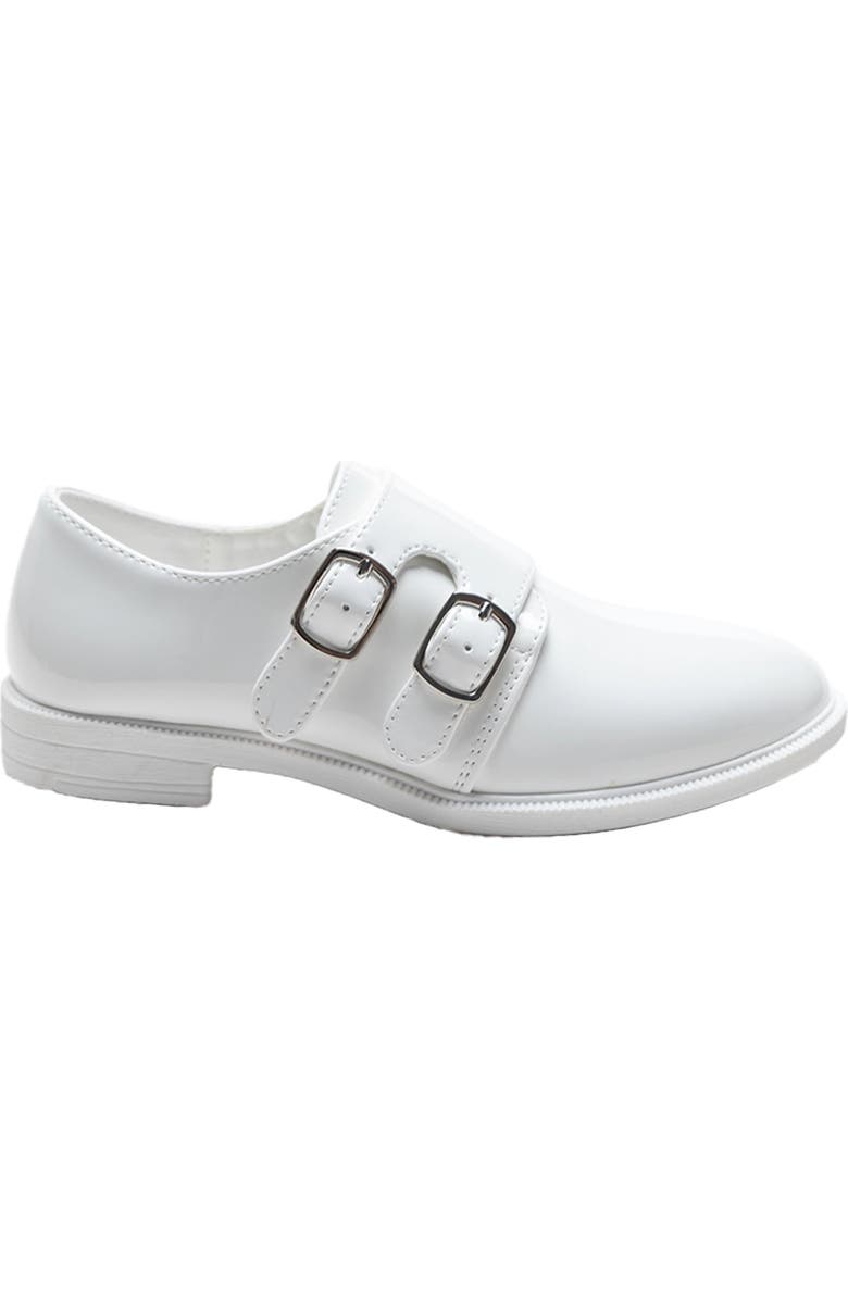 MOUSTACHE Patent Double Monk Strap Dress Shoes, Alternate, color, White