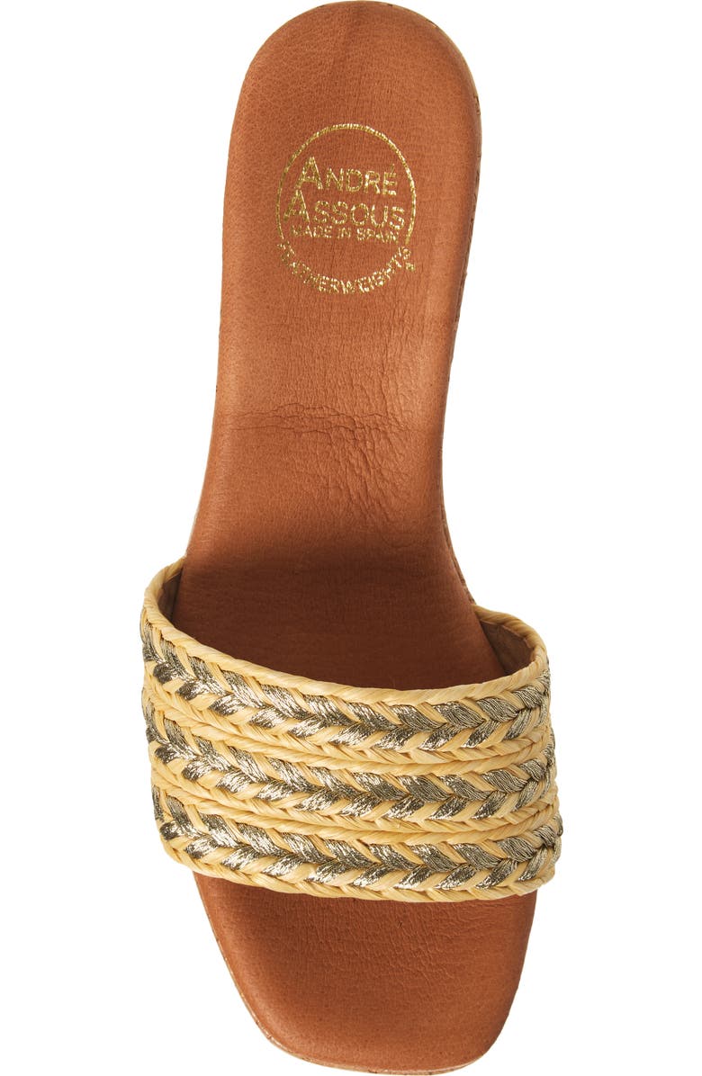 André Assous Cypress Raffia Platform Slide Sandal, Alternate, color,