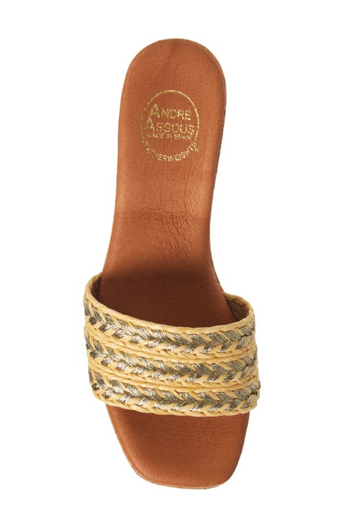 Andre Assous André Assous Cypress Raffia Platform Slide Sandal