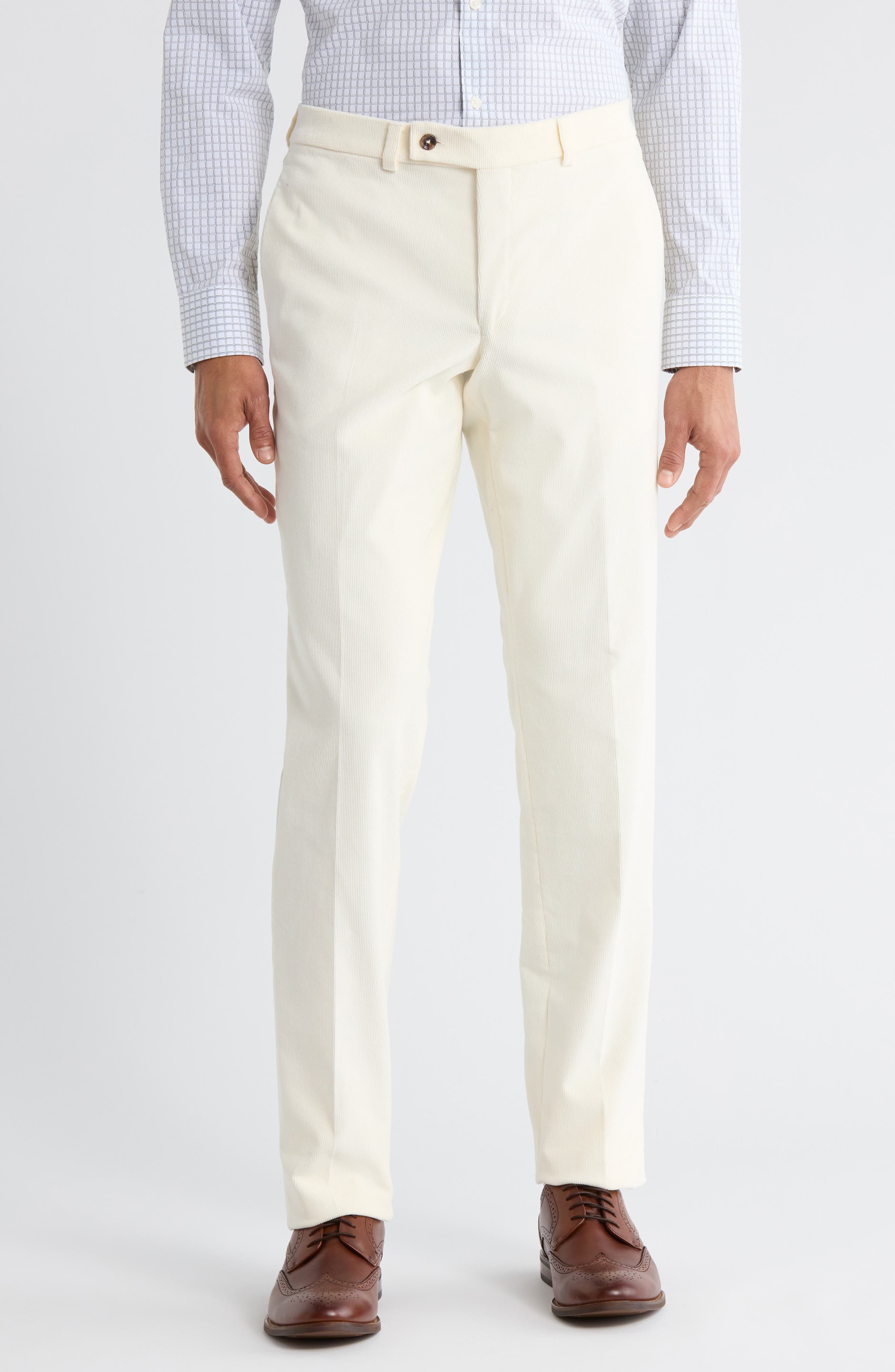 Jack Victor Sage Flat Front Stretch Corduroy Chinos