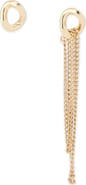 AllSaints Mismatch Stud & Chain Drop Earrings