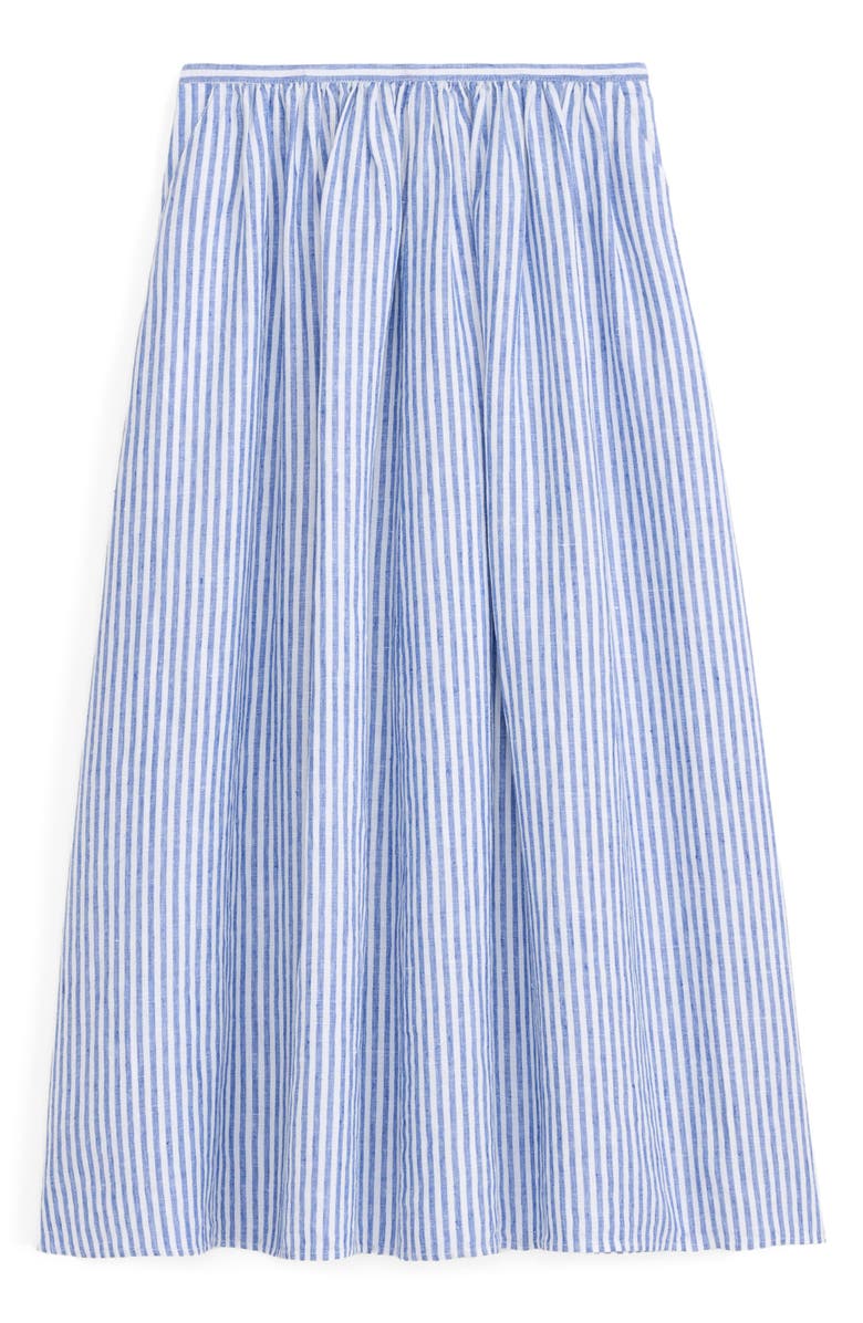 Alex Mill Sarah Stripe Linen Midi Skirt, Alternate, color, Ocean / Ivory