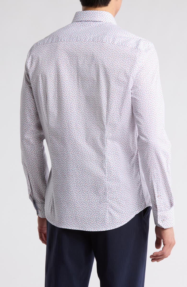 SOUL OF LONDON Stretch Cotton Button Up Shirt, Alternate, color, Pink/ Rose