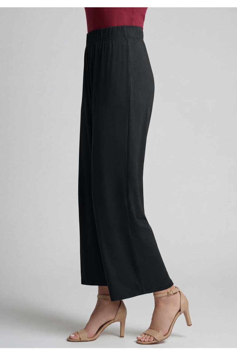 Everyday Stretch Knit Wide Leg Pant, Alternate, color, BLACK