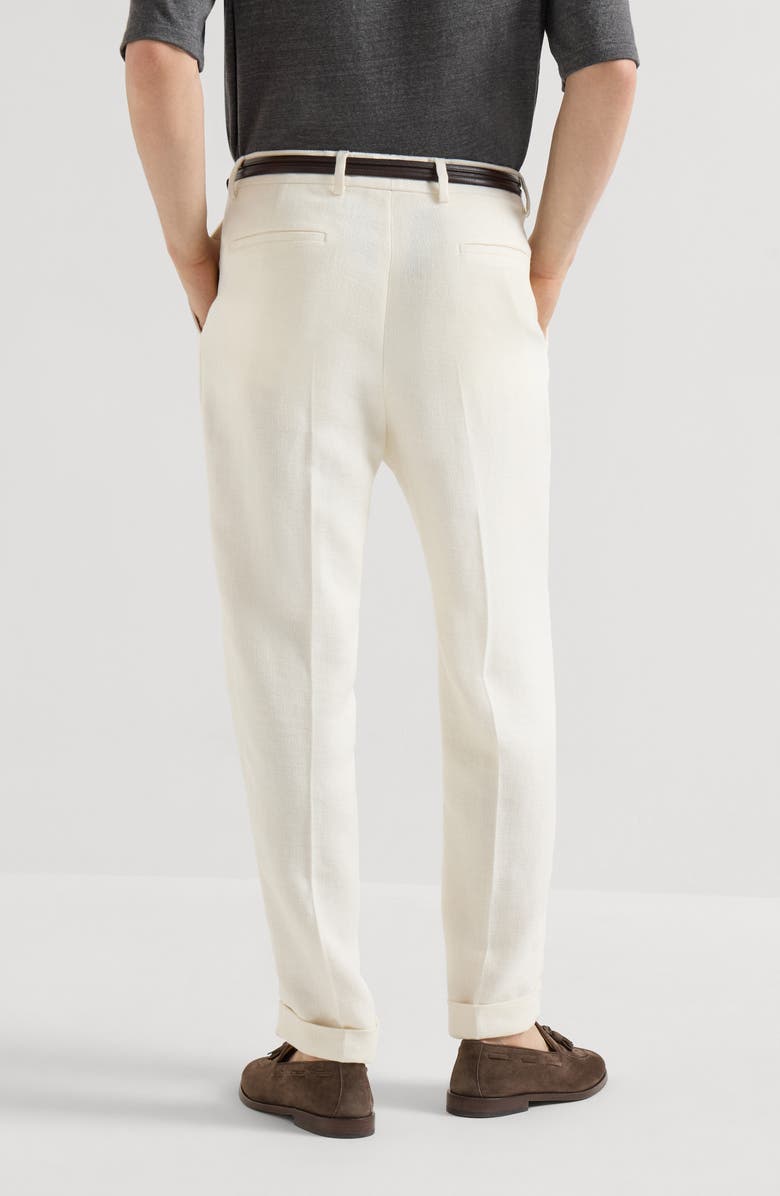 Brunello Cucinelli Trousers with pleats, Alternate, color, Off-White