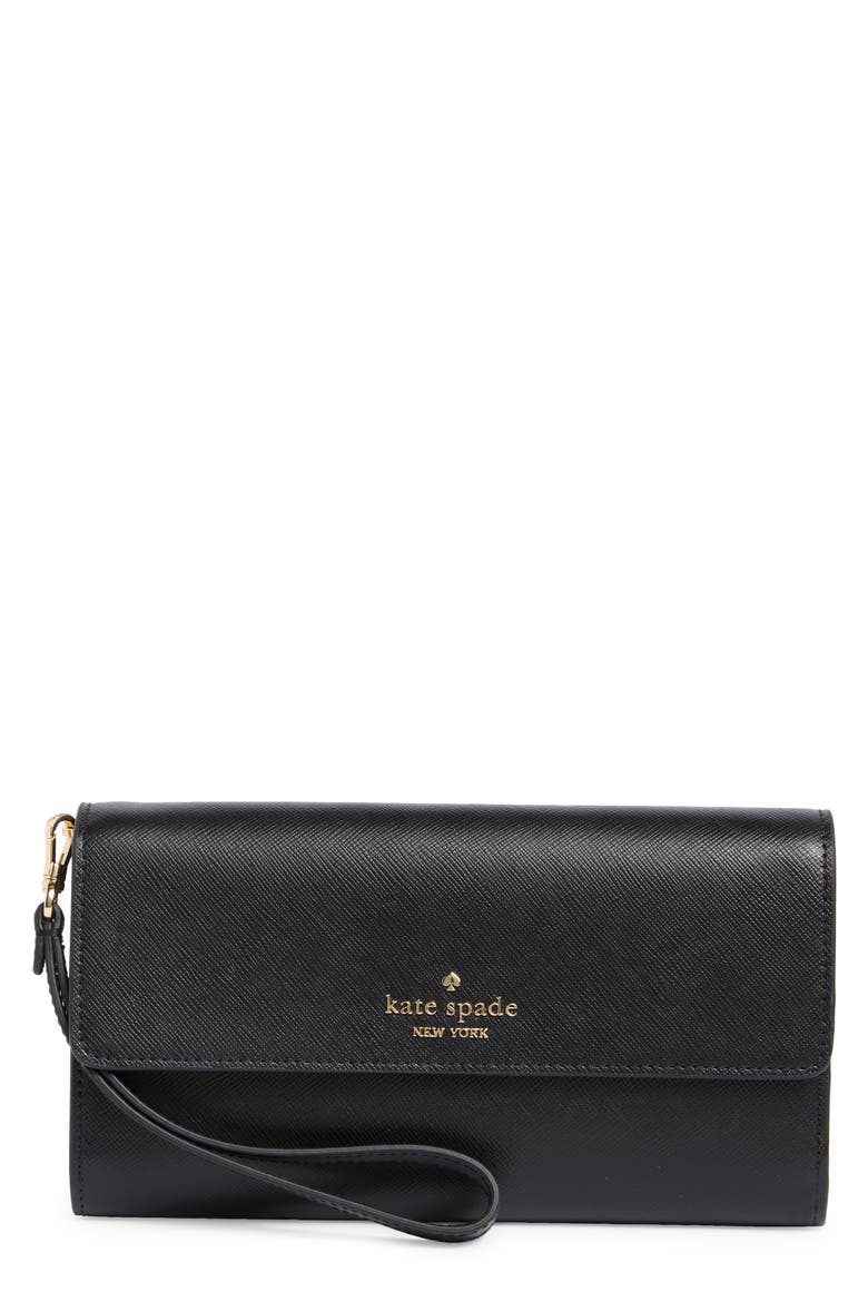 madison travel trifold wallet, Main, color, BLACK