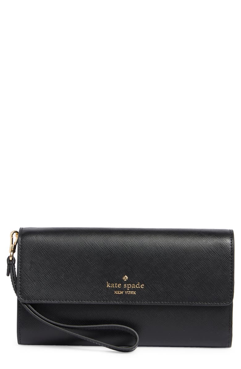 Kate Spade New York madison travel trifold wallet, Main, color, Black