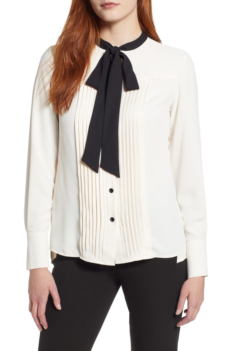 ZDNU ANNE KLEIN NEW YORK Anne Klein New York Bow Blouse, Main, color,