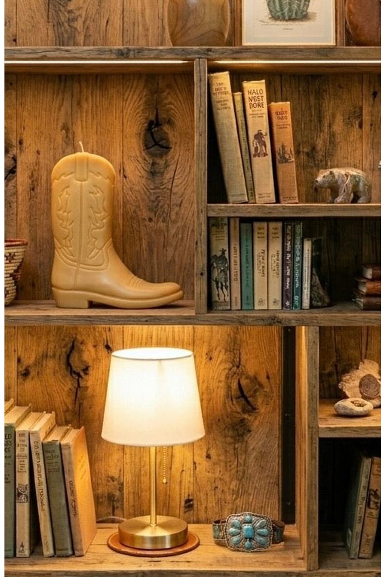 Cowboy Boot Candle, Alternate, color, Ivory