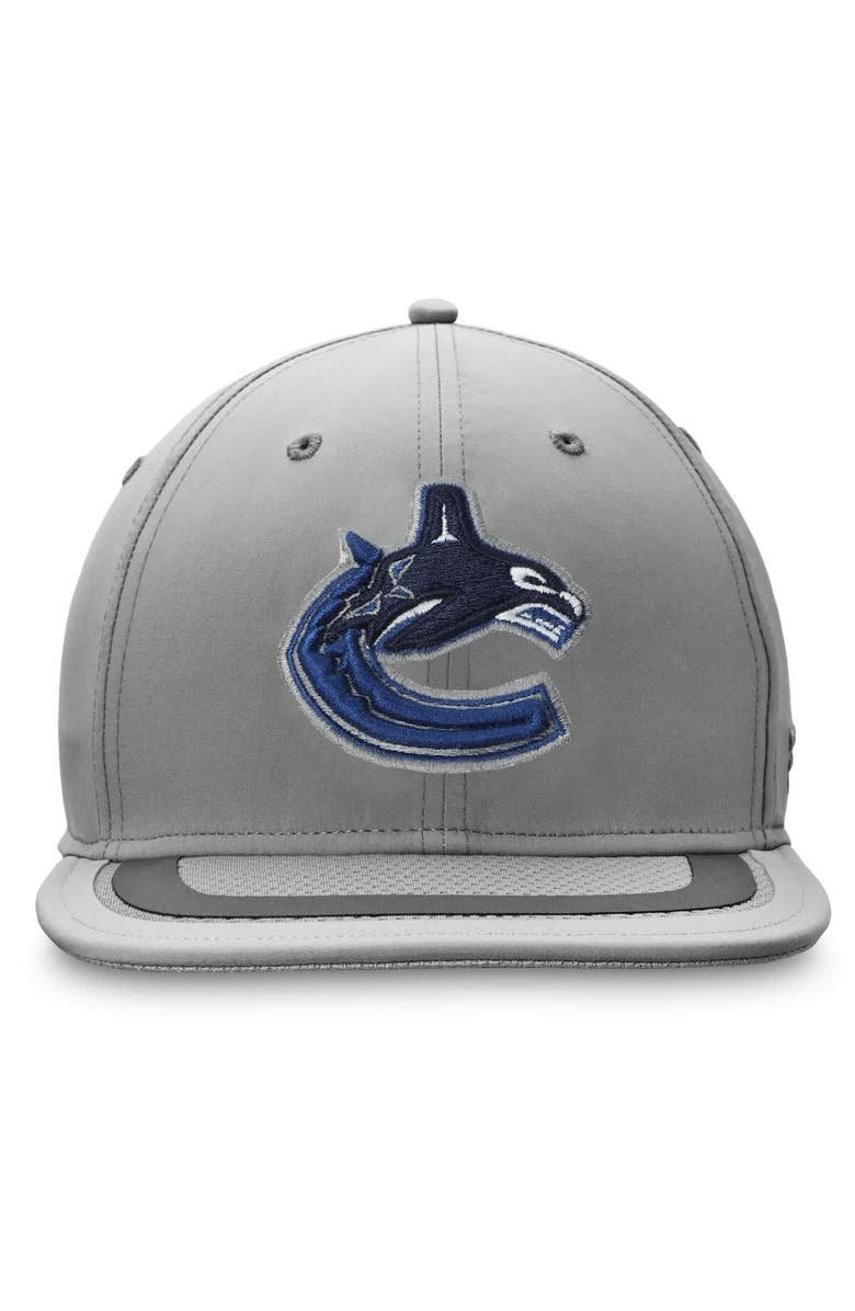 FANATICS Men's Fanatics Gray Vancouver Canucks Authentic Pro Home Ice Snapback Hat, Alternate, color, 