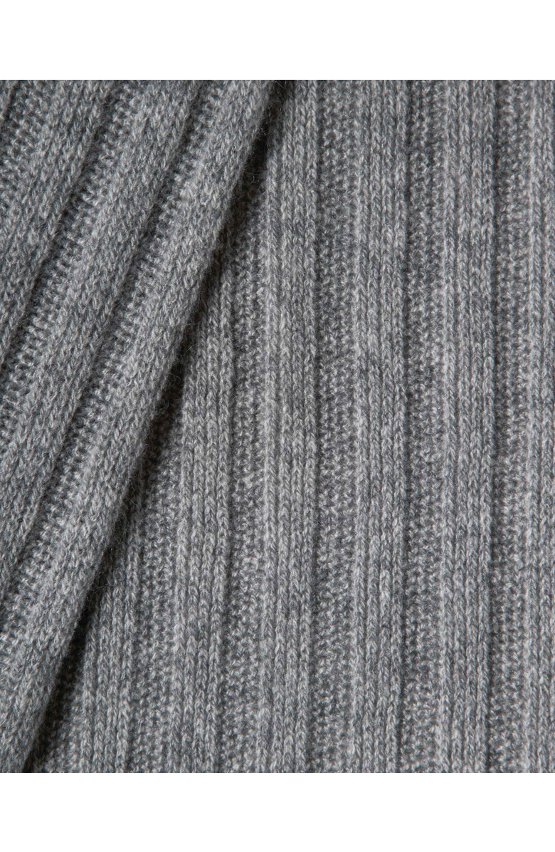 Monticelli Cashmere Pure Cashmere Plush-Ribbed Scarf, Alternate, color, Melange Grey