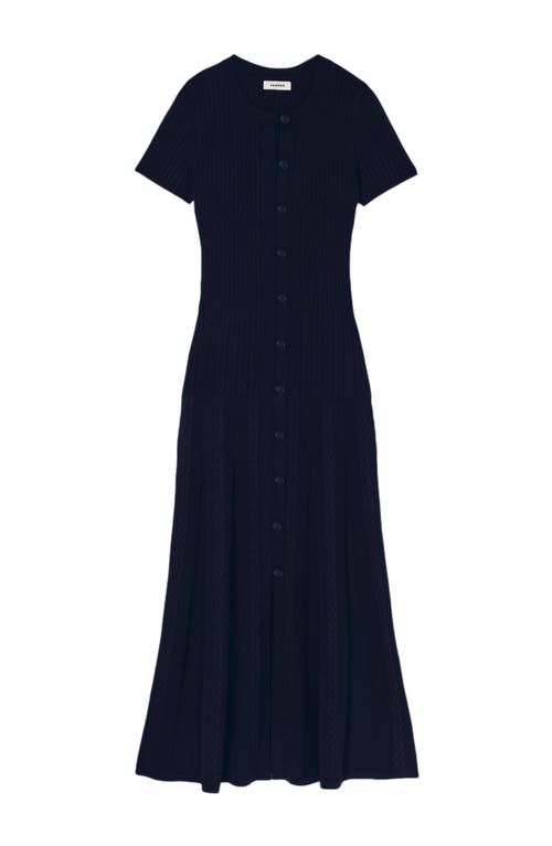 Sandro Knit Maxi Dress In Blue