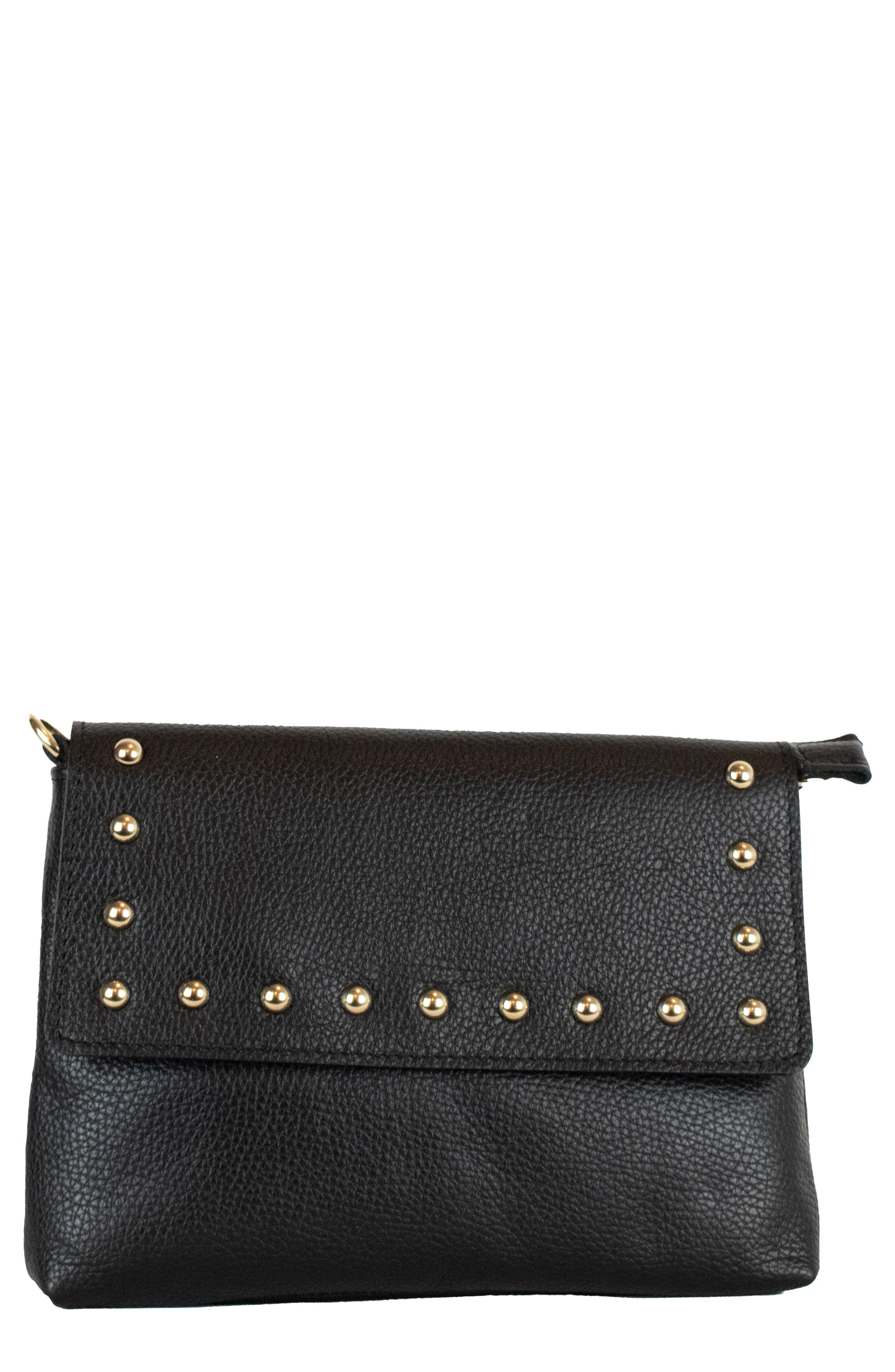 Persaman New York Studded Crossbody Bag, Main, color, Black