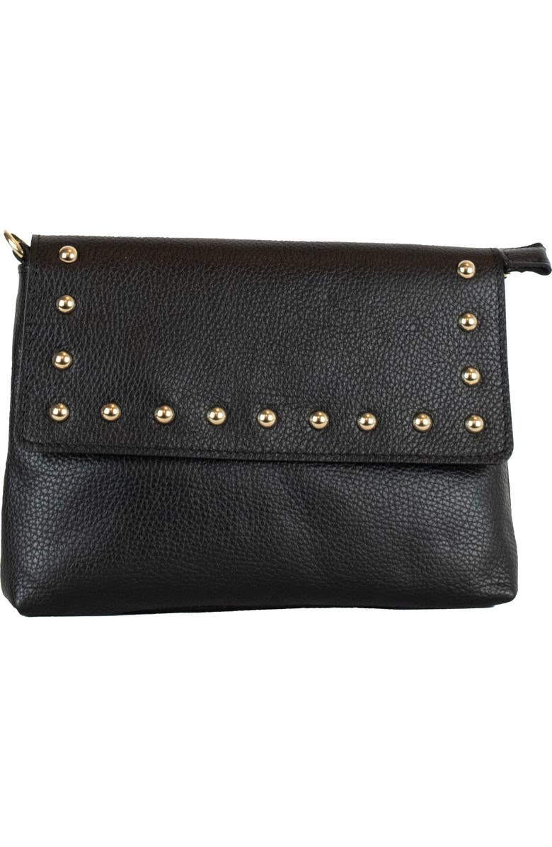 Persaman New York Studded Crossbody Bag, Main, color, Black