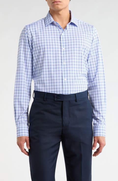 Slim Fit Check Print Dress Shirt