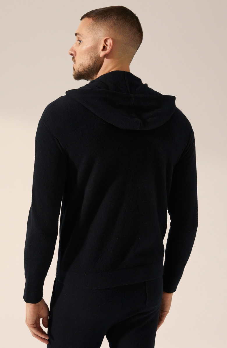Italic Tyler Cashmere Zip Hoodie, Alternate, color, Black