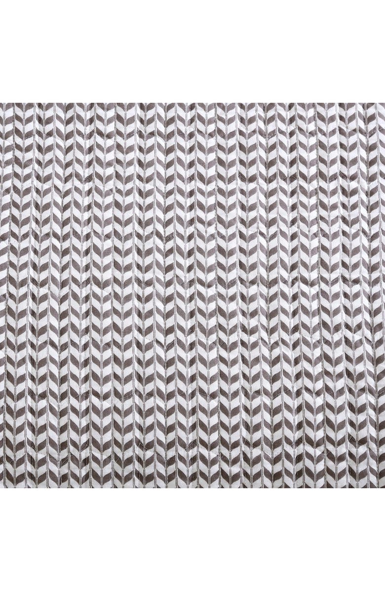 CITY SCENE Leaves Cotton Quilt & Shams Set, Alternate, color, Dark Grey