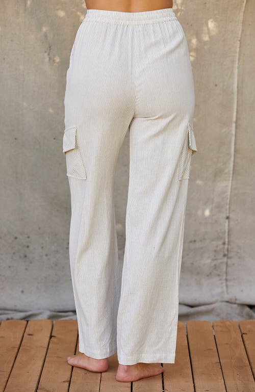 Crescent Pinstripe Pants In White/black