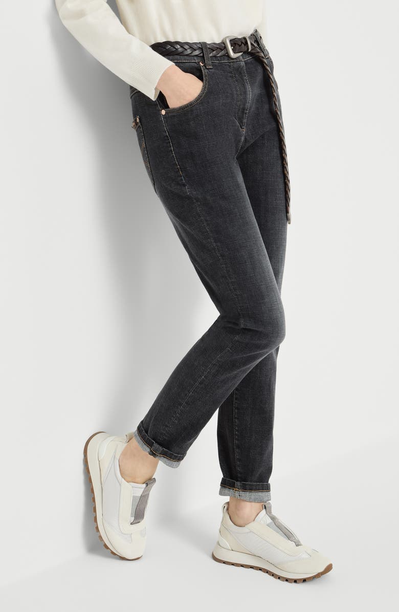 Brunello Cucinelli Slim trousers, Alternate, color, Dark Grey