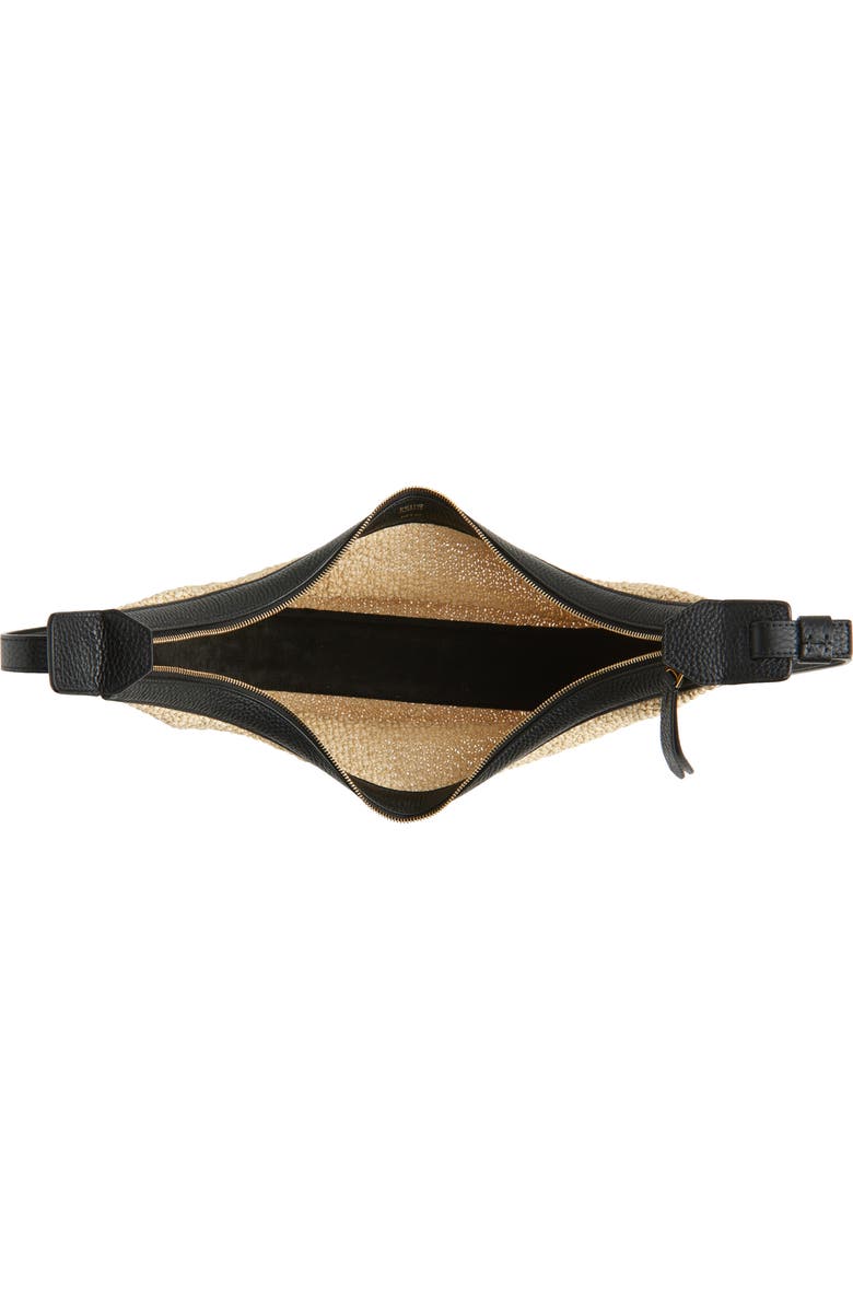 Khaite Small Augustina Crocheted Raffia Hobo Bag, Alternate, color, 367 Black / Natural