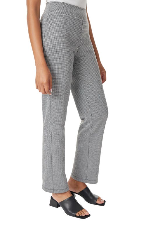 Jones New York Houndstooth Straight Leg Pull-on Pants In Gray