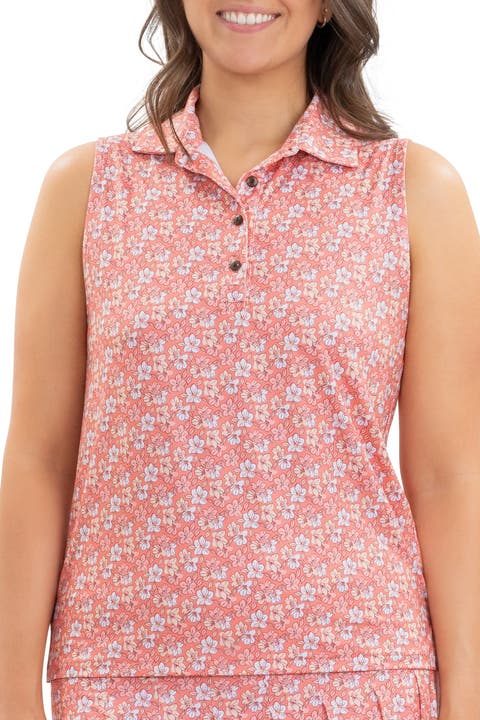 The Azaleas - Sunset Ladies Sleeveless Golf Polo