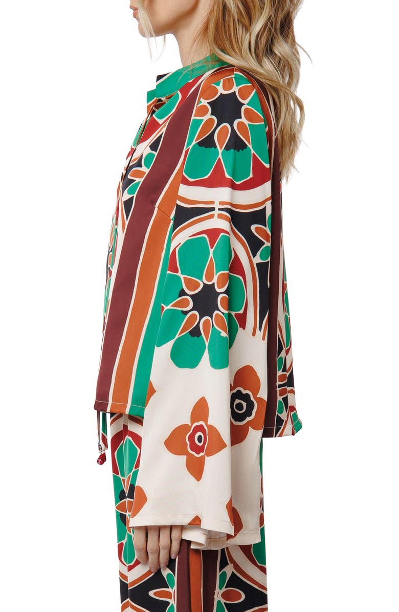 CIEBON Sassa Floral Long Sleeve Top, Alternate, color, Green Multi