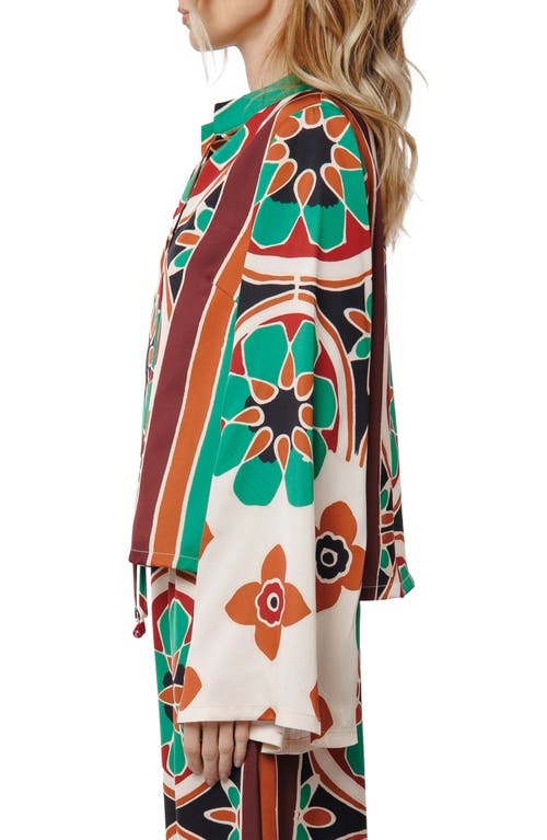 Ciebon Sassa Floral Long Sleeve Top In Multi
