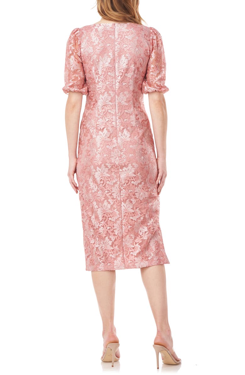 JS Collections Lia Puff Sleeve Cocktail Dress, Alternate, color, Rose Cloud
