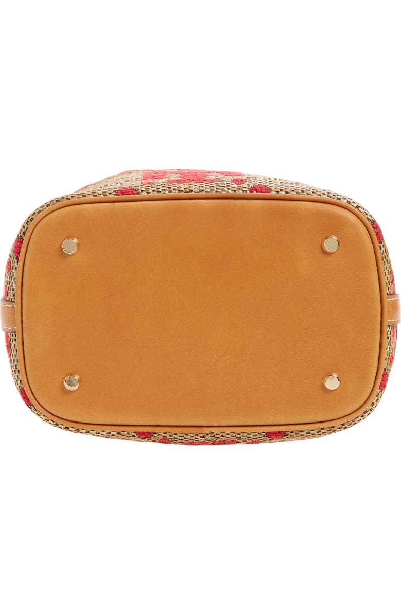 Tory Burch T Monogram Straw Bucket Bag, Alternate, color, Natural