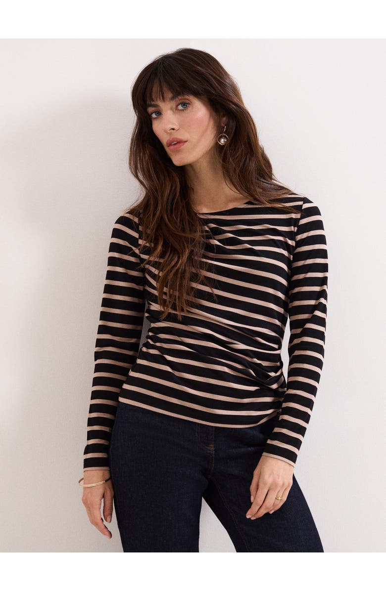 Phase Eight Everly Stripe Top, Main, color, Black
