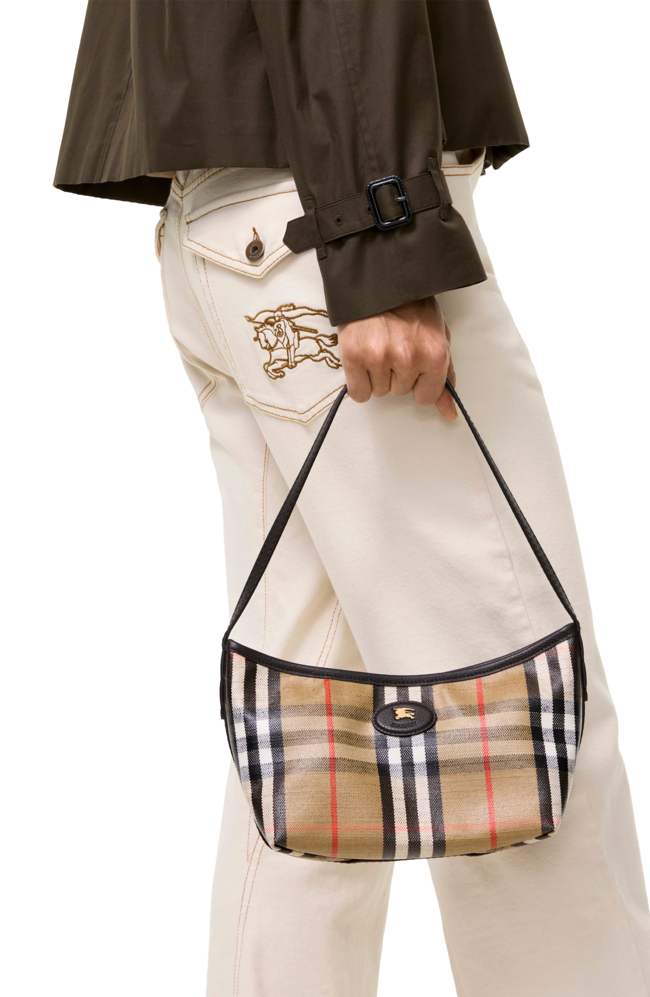 Highlands Coated Canvas Baguette Shoulder Bag, Alternate, color, SAND