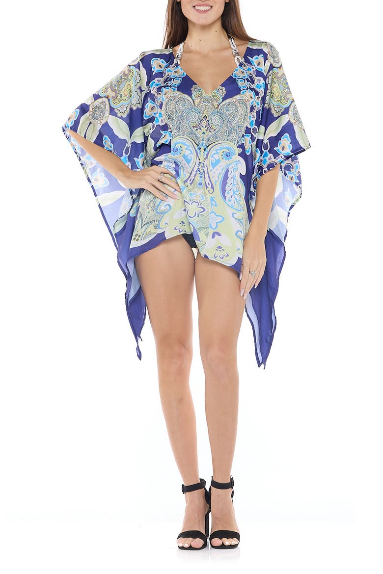 Patterned Cover-Up Top, Main, color, BLUE