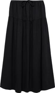MANGO Drawstring Cotton Maxi Skirt